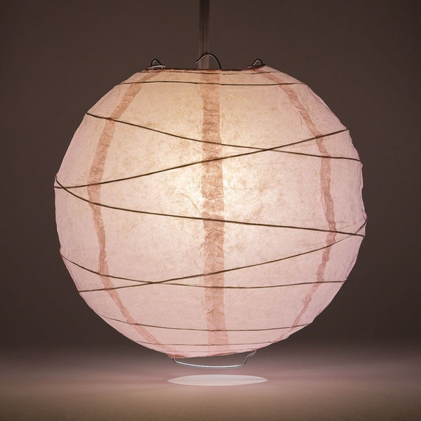 14 Inch Pink Round Paper Lantern, Crisscross Ribbing, Hanging Decoration on Sale  Now!, Chinese Lanterns