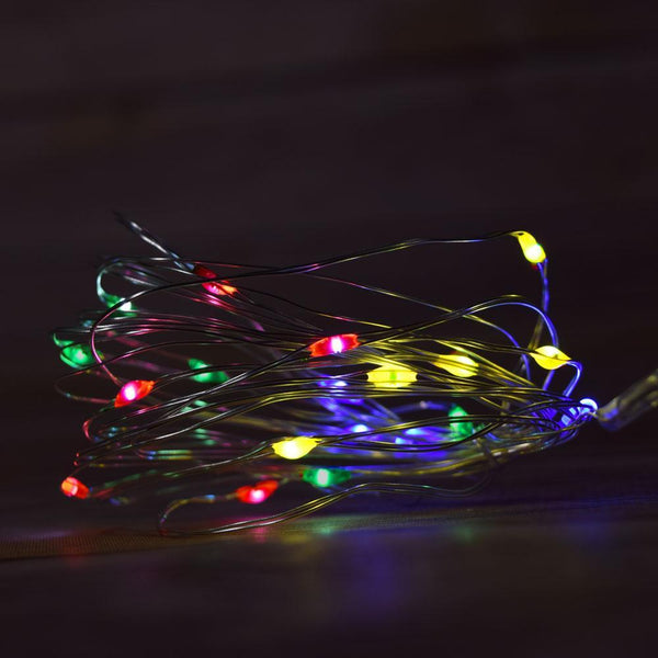 20 RGB Multi-Color LED Micro Fairy Wire String Lights (6ft, Battery Operated)  from PaperLanternStore at the Best Bulk Wholesale Prices. -   - Paper Lanterns, Decor, Party Lights & More