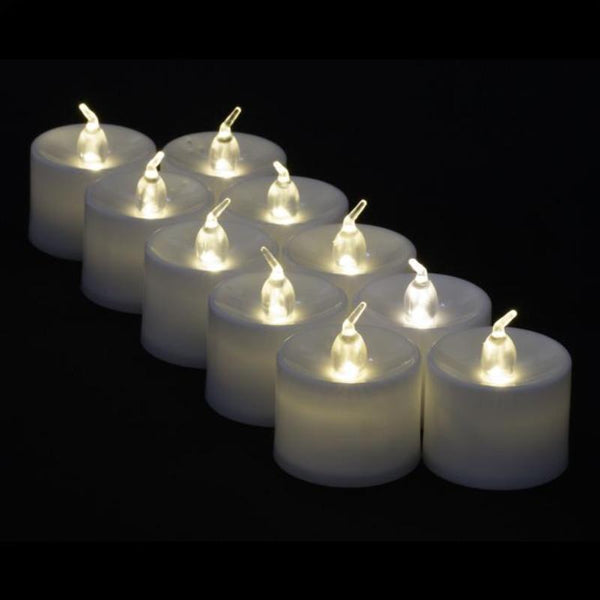 Large Warm White LED Battery Operated Flameless Candles (12 PACK