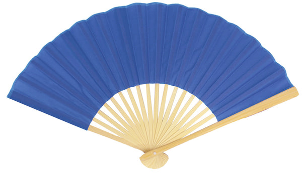 9 Inch Dark Blue Silk Hand Fans For Weddings (10 Pack) On Sale Now 