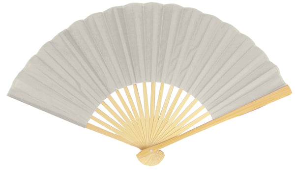 Silver Silk Hand Fans For Weddings (10 Pack) - Paperlanternstore.com 