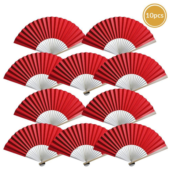 50PCS Red Personalized Folding Hand Fans Bulk Customized Hand-held Paper  Fans for Birthday Party, Wedding and Home Decoration Personalized Paper  Fans
