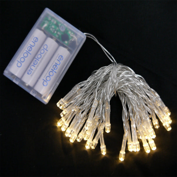 Battery-Operated White Mini Lantern String Light - White Wire