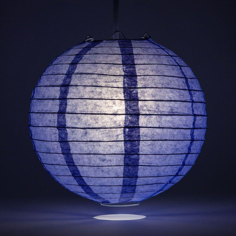 BULK PACK (5) 30" Astra Blue / Very Periwinkle Jumbo Round Paper Lantern, Even Ribbing, Chinese Hanging Wedding & Party Decoration - PaperLanternStore.com - Paper Lanterns, Decor, Party Lights & More