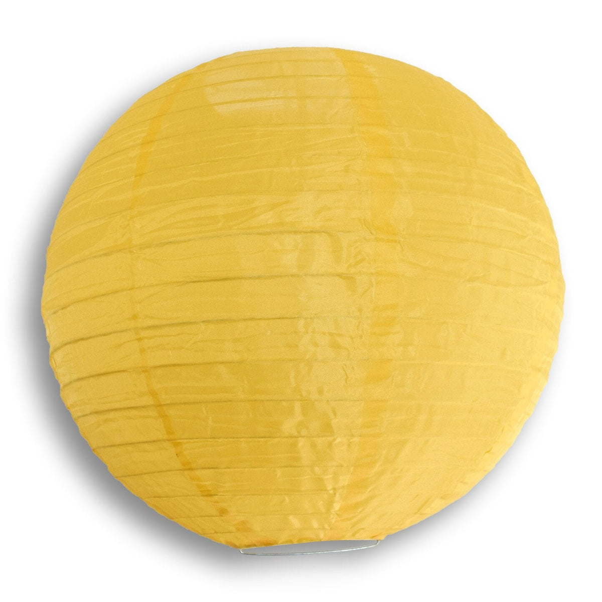 30&quot; Golden Yellow Jumbo Shimmering Nylon Lantern, Even Ribbing, Durable, Dry Outdoor Hanging Decoration