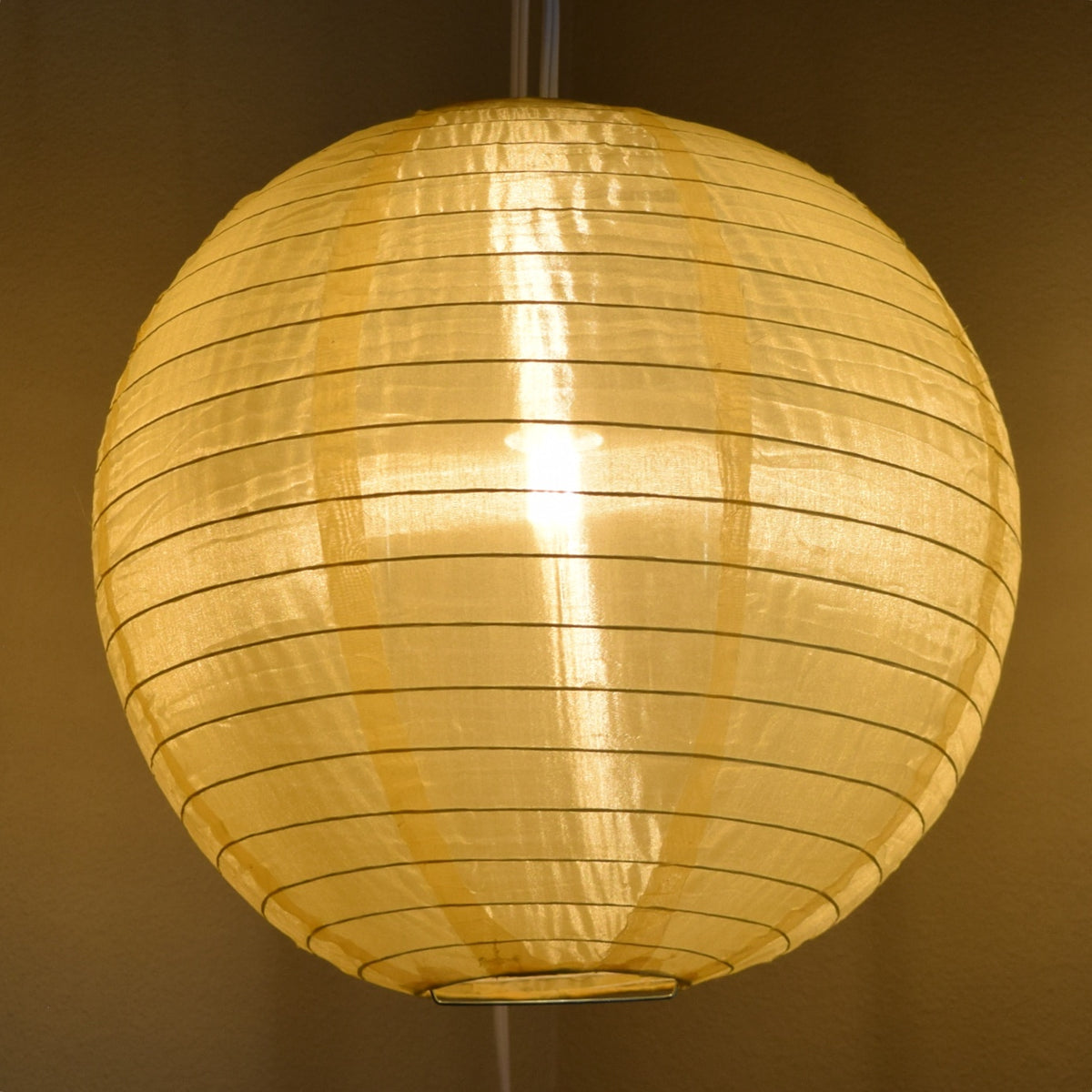 BULK PACK (12) 14&quot; Golden Yellow Shimmering Nylon Lantern, Even Ribbing, Durable, Hanging