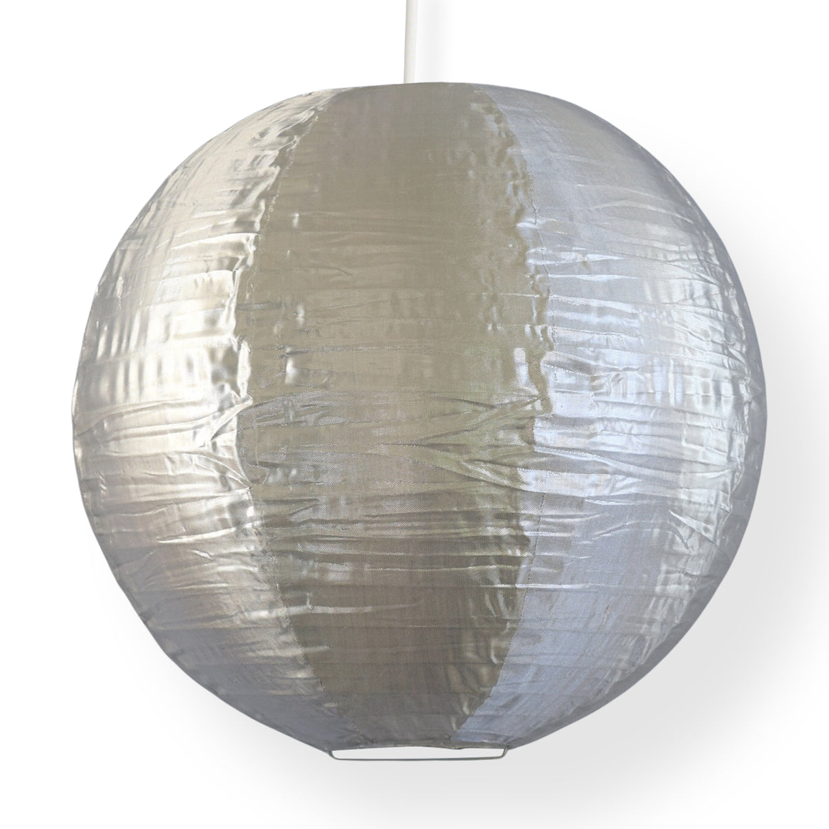 12 PACK | Silver Shimmering Nylon Lanterns, Even Ribbing, Durable, Hanging Decoration