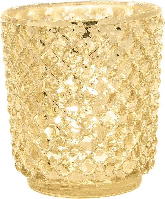 Best in Class Mercury Glass Votive Tea Light Candle Holder Set - Gold (5 PACK Assorted Medium)