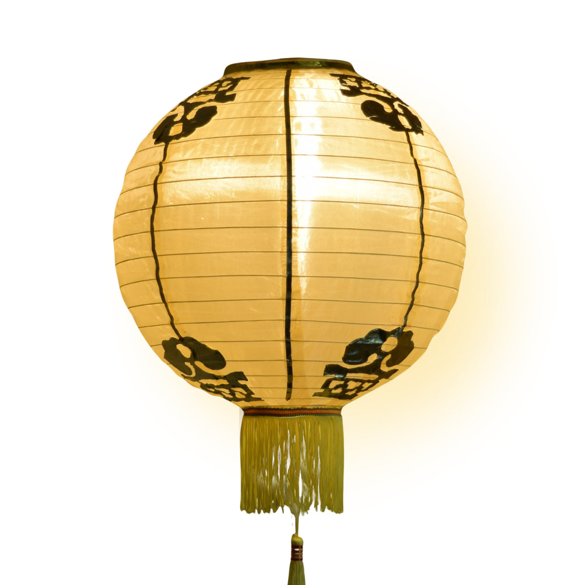 10&quot; Gold Yellow Traditional Nylon Chinese New Year Lantern w/Tassel