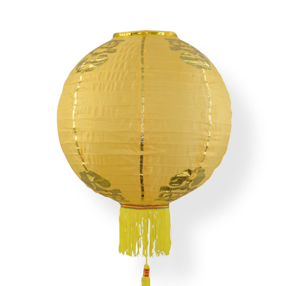 10&quot; Gold Yellow Traditional Nylon Chinese New Year Lantern w/Tassel