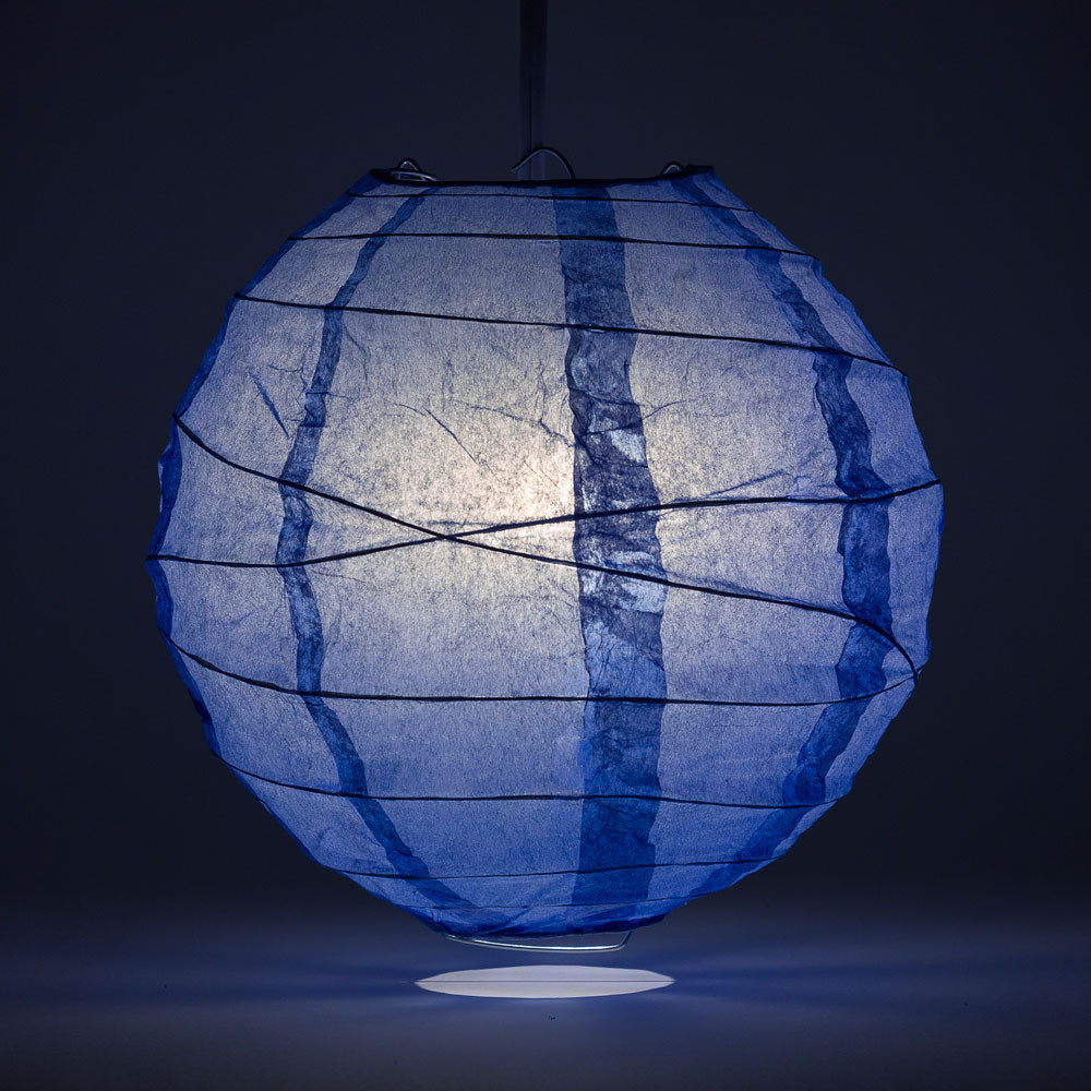 12" Astra Blue / Very Periwinkle Round Paper Lantern, Crisscross Ribbing, Chinese Hanging Wedding & Party Decoration - PaperLanternStore.com - Paper Lanterns, Decor, Party Lights & More