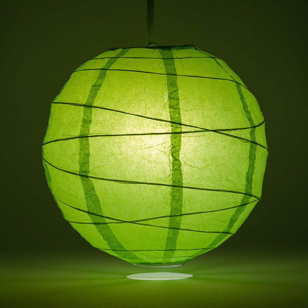 10" Grass Greenery Round Paper Lantern, Crisscross Ribbing, Chinese Hanging Wedding & Party Decoration - PaperLanternStore.com - Paper Lanterns, Decor, Party Lights & More