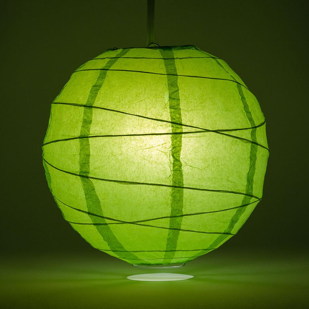 BULK PACK (12) 20" Grass Greenery Round Paper Lantern, Crisscross Ribbing, Chinese Hanging Wedding & Party Decoration - PaperLanternStore.com - Paper Lanterns, Decor, Party Lights & More