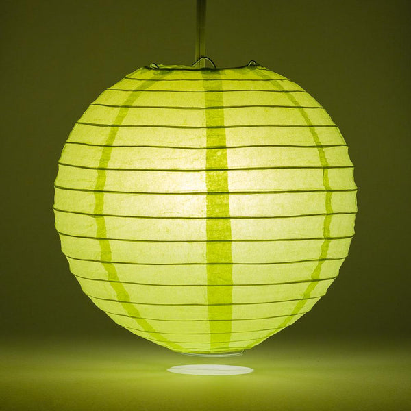 BULK PACK (5) 8" Light Lime Green Round Paper Lantern, Even Ribbing, Chinese Hanging Wedding & Party Decoration - PaperLanternStore.com - Paper Lanterns, Decor, Party Lights & More