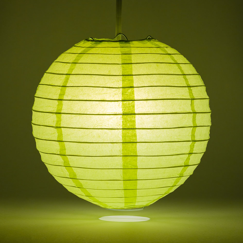 30" Light Lime Green Jumbo Round Paper Lantern, Even Ribbing, Chinese Hanging Wedding & Party Decoration - PaperLanternStore.com - Paper Lanterns, Decor, Party Lights & More