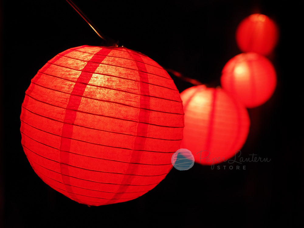 Quasimoon 8 Pack 12 inch Red Chinese New Year Prosperity Paper Lantern, Hanging Combo Set, Size: 12 Lanterns