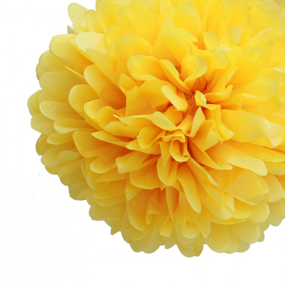 12' Light Yellow Tissue Pom Poms