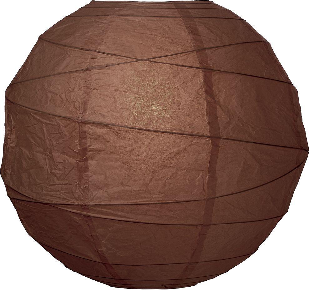 BLOWOUT Chocolate Brown 10 Inch Round Free-Style Ribbed Premium Paper Lantern - PaperLanternStore.com - Paper Lanterns, Decor, Party Lights &amp; More