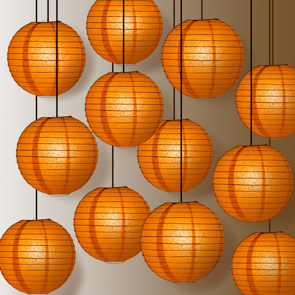 12 Round Paper Lantern Orange 