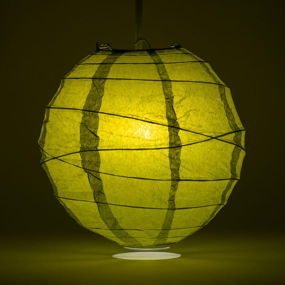 BULK PACK (5) 10" Chartreuse Yellow Green Round Paper Lantern, Crisscross Ribbing, Chinese Hanging Wedding & Party Decoration - PaperLanternStore.com - Paper Lanterns, Decor, Party Lights & More