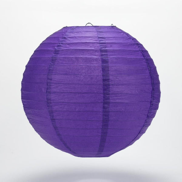 BLOWOUT 30" Plum Purple Jumbo Round Paper Lantern, Even Ribbing, Chinese Hanging Wedding & Party Decoration