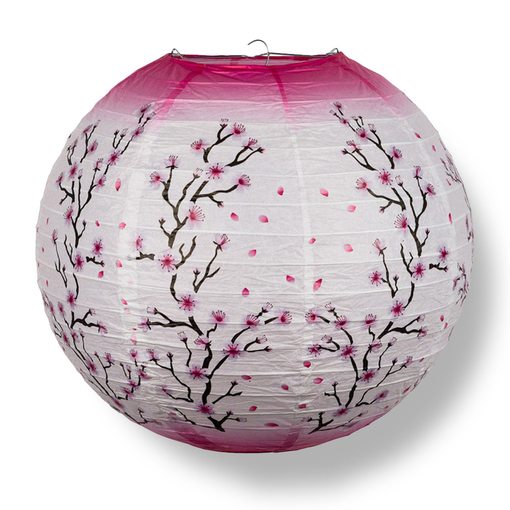 Japanese watercolor set - cherry blossoms branch, paper lanterns