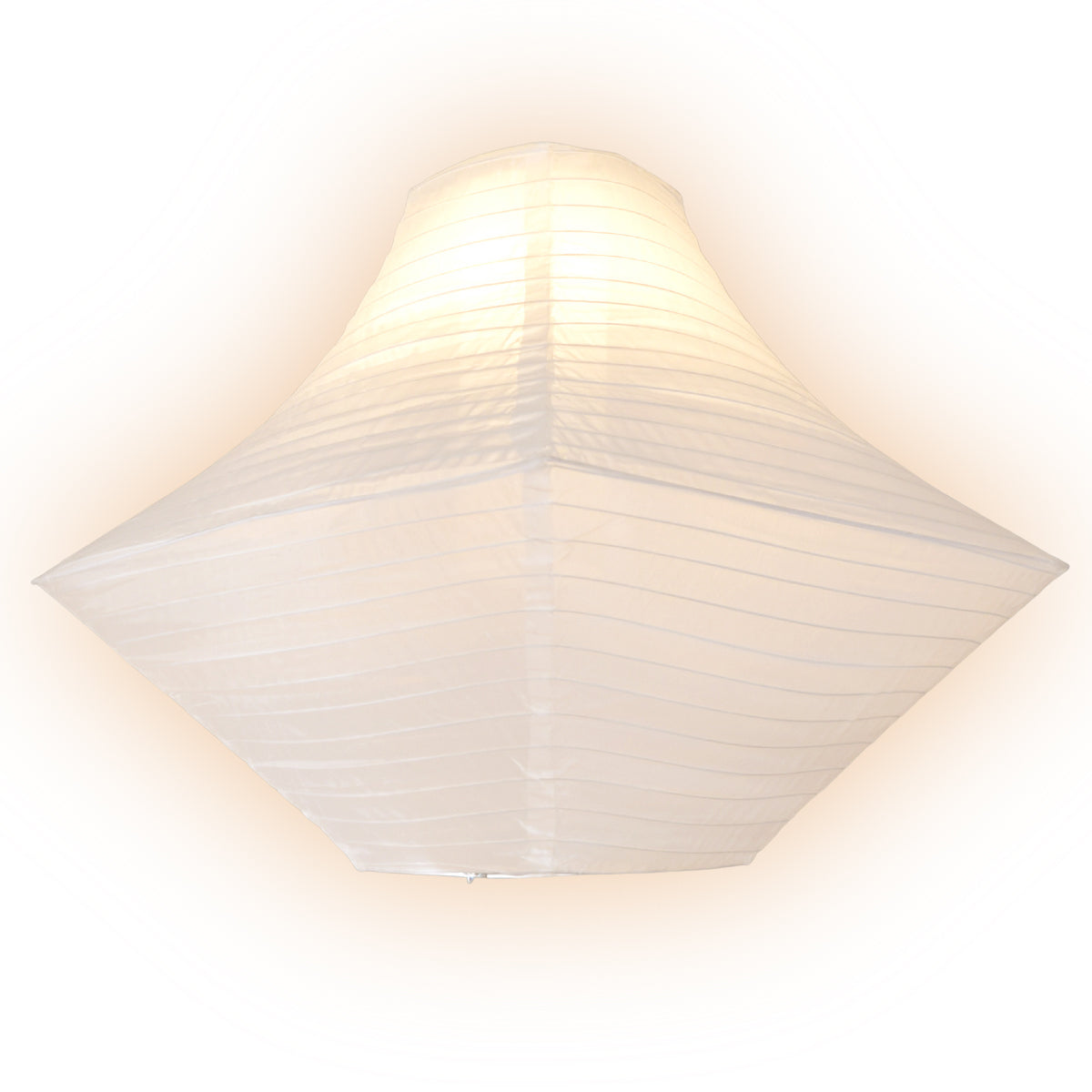 16" White Pagoda Unique Shaped Shimmering Nylon Lantern