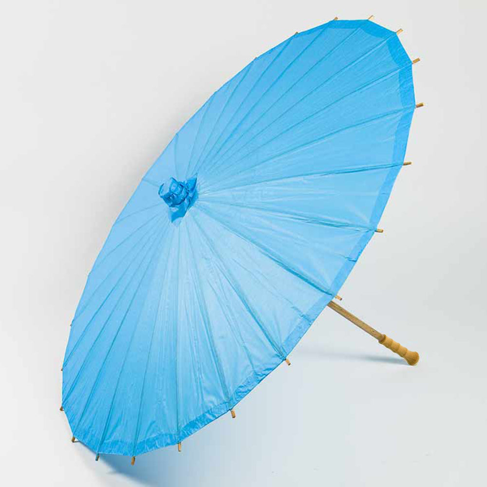 BULK PACK (10-Pack) 32" Turquoise Paper Parasol Umbrella with Elegant Handle