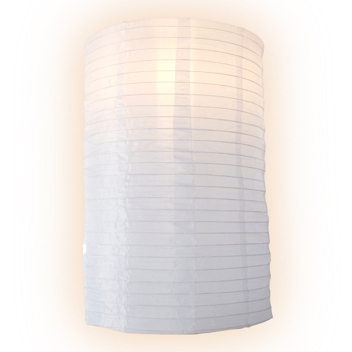 Jumbo White Cylinder Unique Shaped Shimmering Nylon Lanterns, 20-inch x 30-inch (Value Packs)