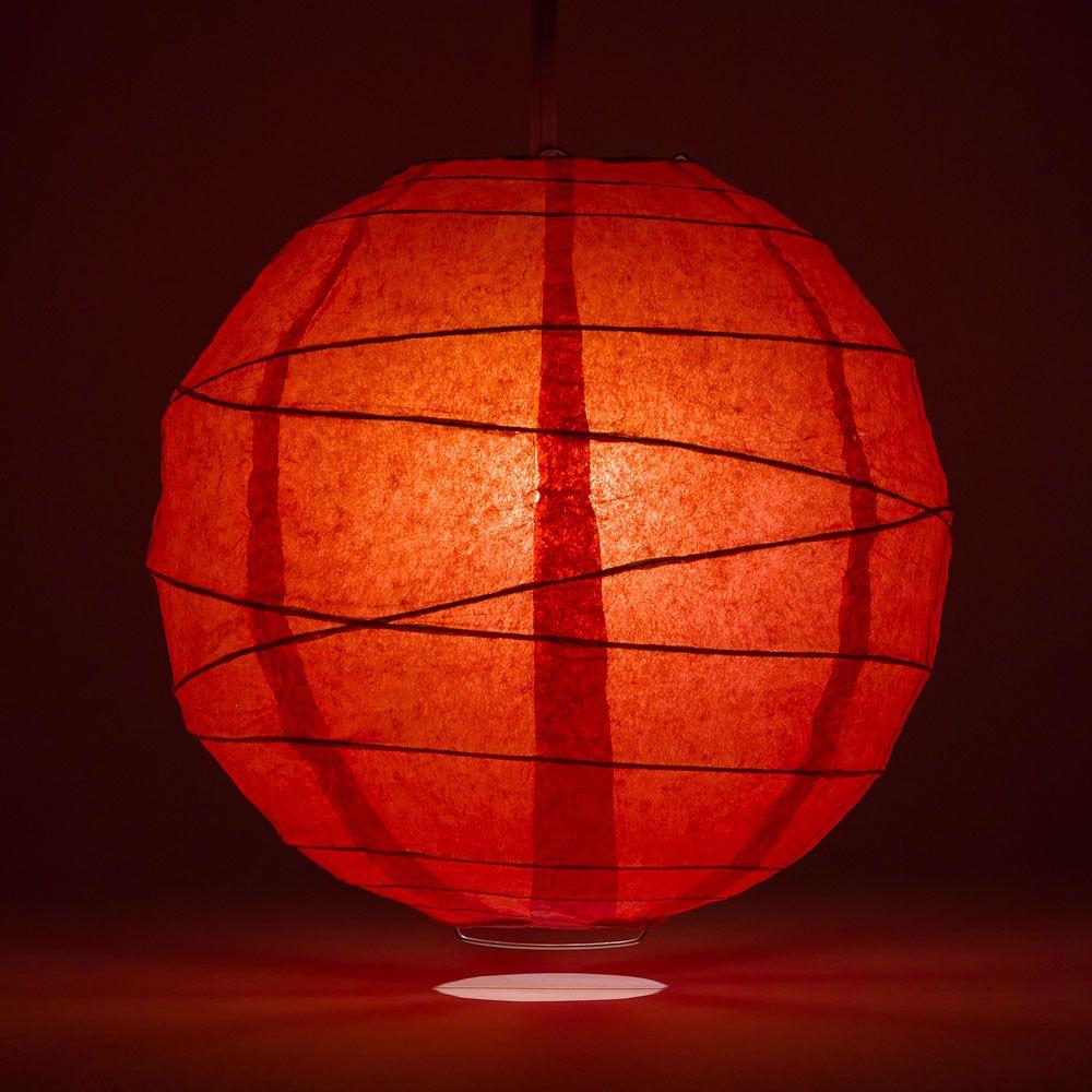 8/12/16" Red Round Paper Lanterns, Irregular Ribbing (3-Pack Cluster) - PaperLanternStore.com - Paper Lanterns, Decor, Party Lights & More