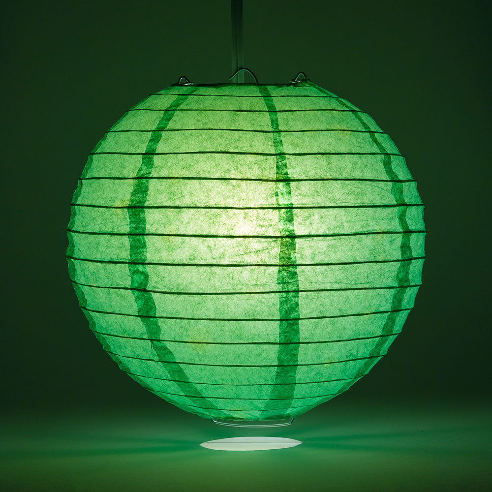 30" Emerald Green Jumbo Round Paper Lantern, Even Ribbing, Chinese Hanging Wedding & Party Decoration - PaperLanternStore.com - Paper Lanterns, Decor, Party Lights & More