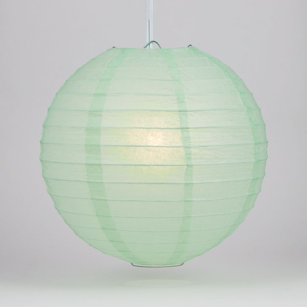 30 Inch Cool Mint Green Jumbo Round Paper Lantern, Even Ribbing