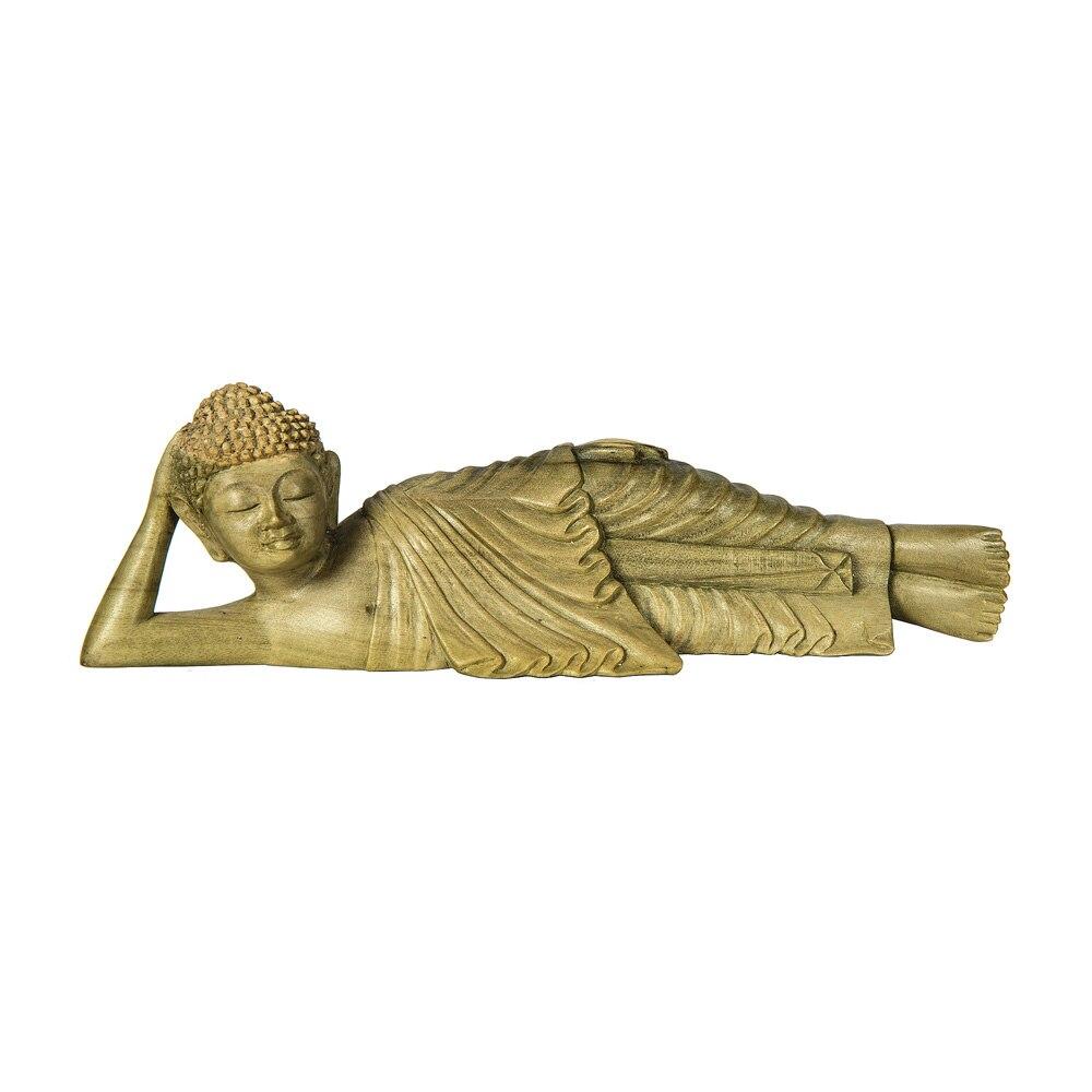 Green Wood Reclining Buddha - BD207B - PaperLanternStore.com - Paper Lanterns, Decor, Party Lights &amp; More