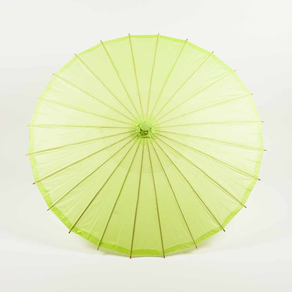 BULK PACK (10-Pack) 32" Light Lime Paper Parasol Umbrella with Elegant Handle