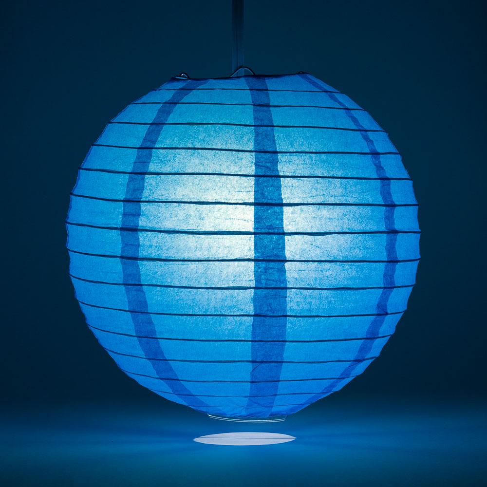 BULK PACK (6) 42" Turquoise Jumbo Round Paper Lantern, Even Ribbing, Chinese Hanging Wedding & Party Decoration - PaperLanternStore.com - Paper Lanterns, Decor, Party Lights & More