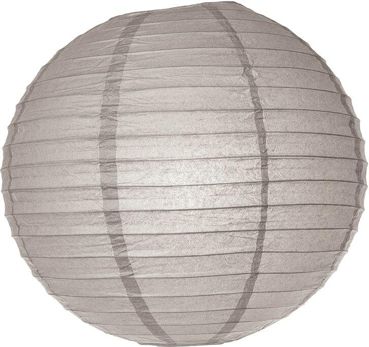 BULK PACK (12) 42&quot; Gray / Grey Round Paper Lantern, Even Ribbing, Chinese Hanging Wedding &amp; Party Decoration - PaperLanternStore.com - Paper Lanterns, Decor, Party Lights &amp; More