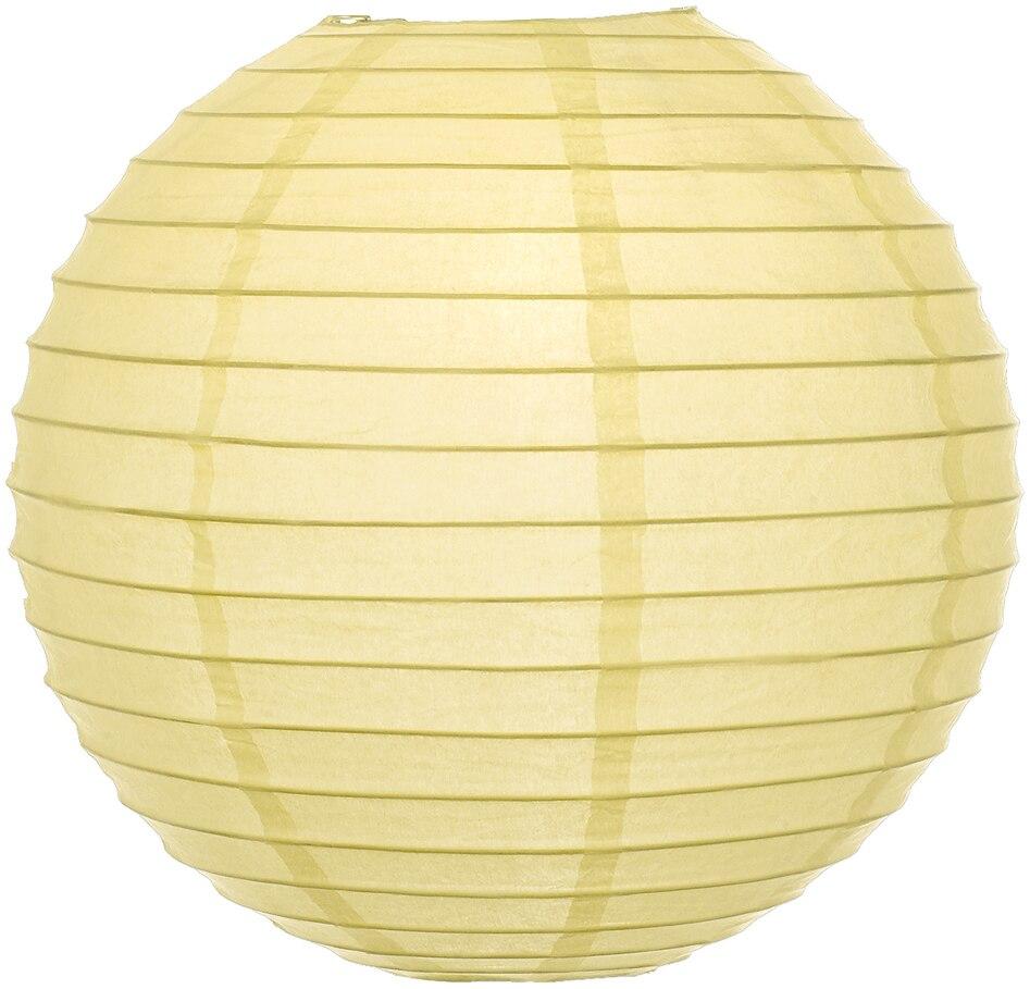 BULK PACK (12) 20" Lemon Yellow Chiffon Round Paper Lantern, Even Ribbing, Chinese Hanging Wedding & Party Decoration - PaperLanternStore.com - Paper Lanterns, Decor, Party Lights & More