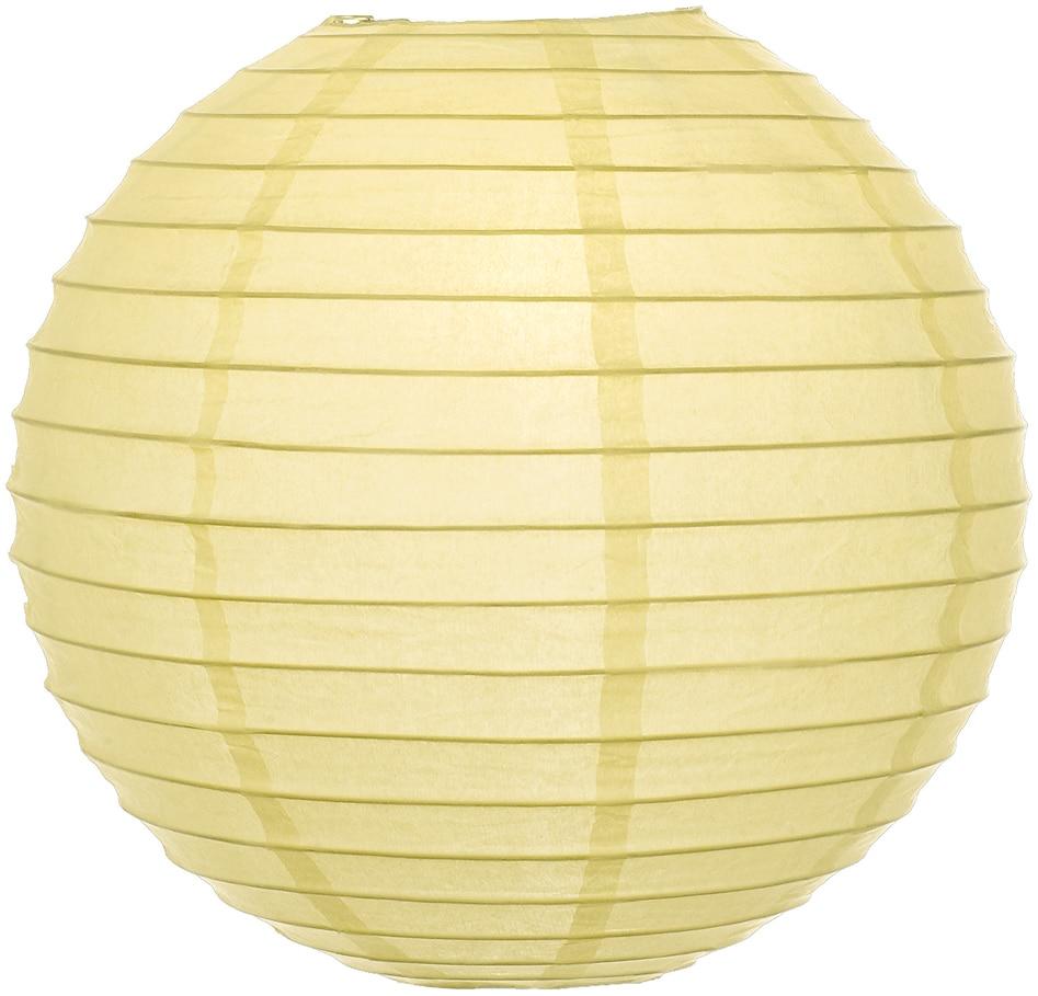 BULK PACK (5) 6" Lemon Yellow Chiffon Round Paper Lantern, Even Ribbing, Chinese Hanging Wedding & Party Decoration - PaperLanternStore.com - Paper Lanterns, Decor, Party Lights & More