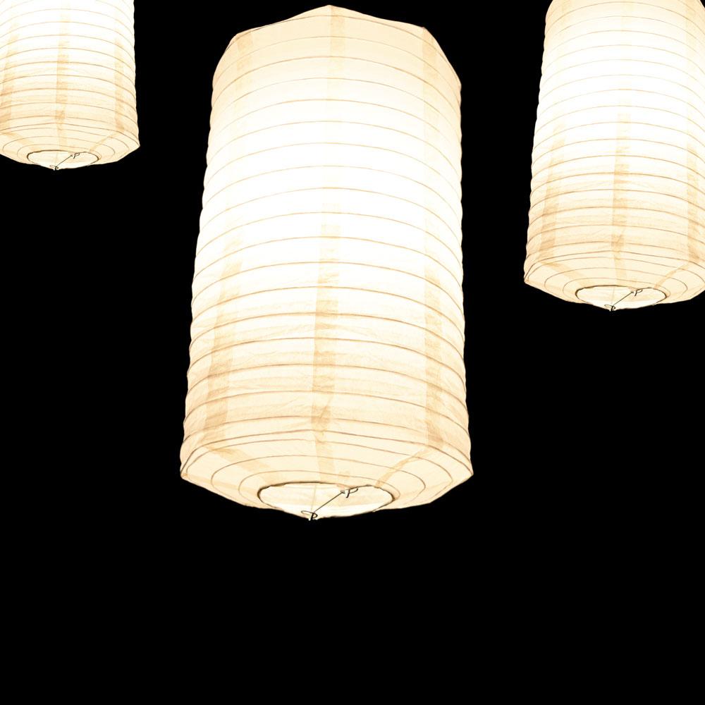 White Cylinder Unique Shaped Paper Lantern, 14-inch x 20-inch