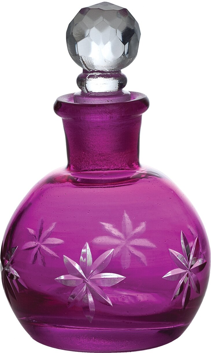 Fuchsia Pink Nikita Colored Glass Round Perfume Bottle - SM - PaperLanternStore.com - Paper Lanterns, Decor, Party Lights &amp; More