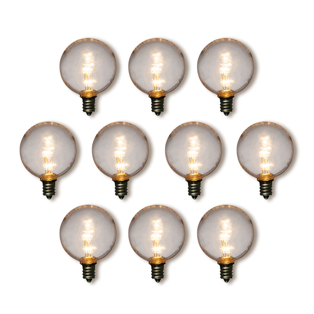 10-Pack Warm White .5-Watt LED G50 Globe Light Bulb, Shatterproof, E12 Candelabra Base