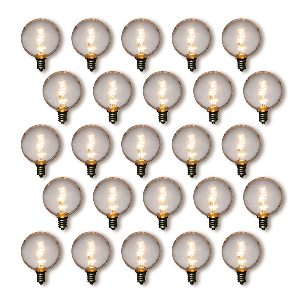 25-Pack Warm White .5-Watt LED G50 Globe Light Bulb, Shatterproof, E12 Candelabra Base