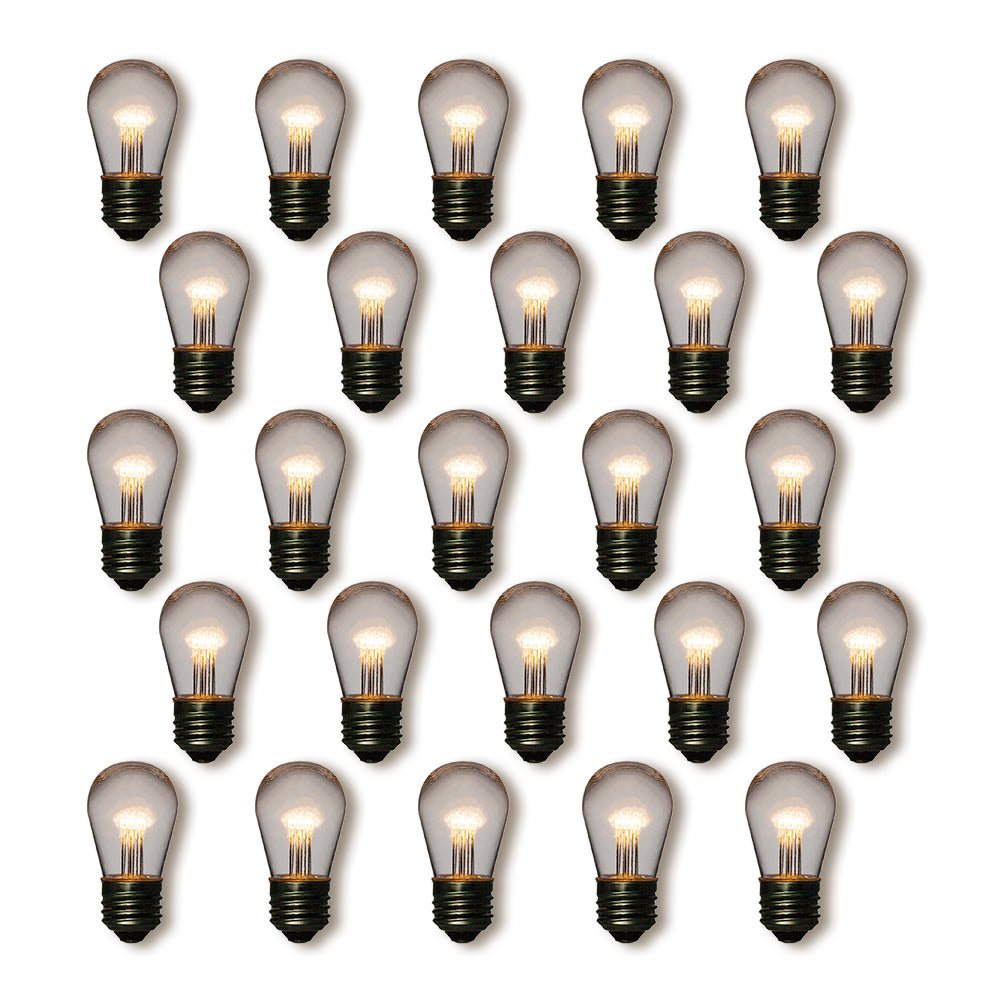 25-Pack Warm White 0.8-Watt LED S14 Sign Light Bulb, Shatterproof, E26 Medium Base