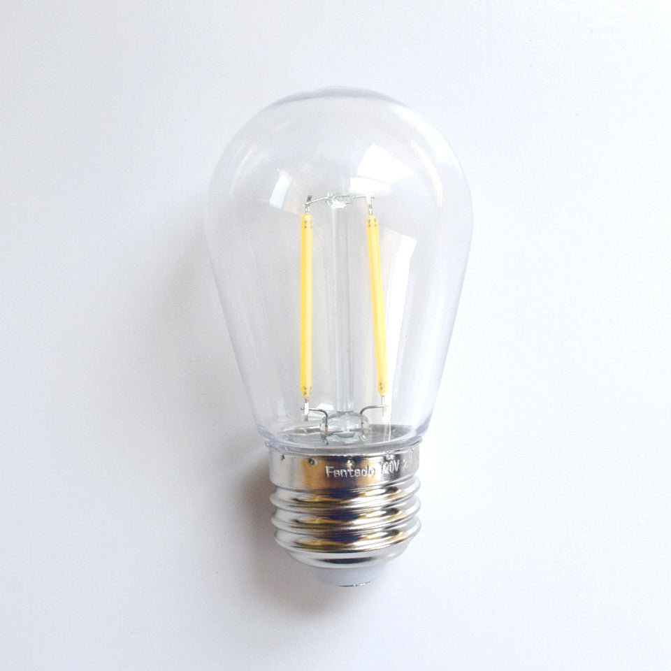 Cool White LED Filament S14 Shatterproof Energy Saving Light Bulb, Dimmable, 2W,  E26 Medium Base