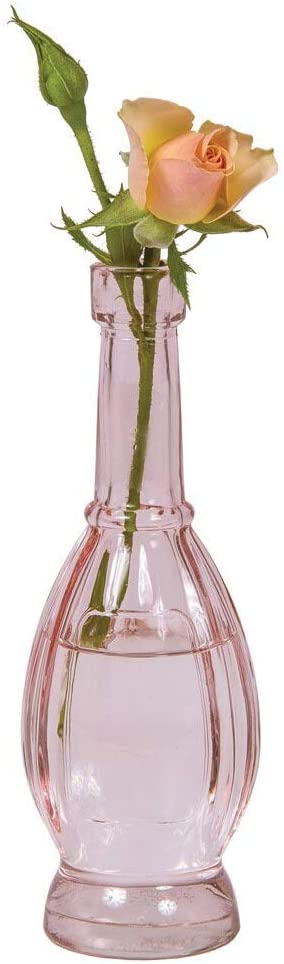 Shabby Chic Clear Vintage Glass Bottles Set - (5 Pack, Assorted Designs)