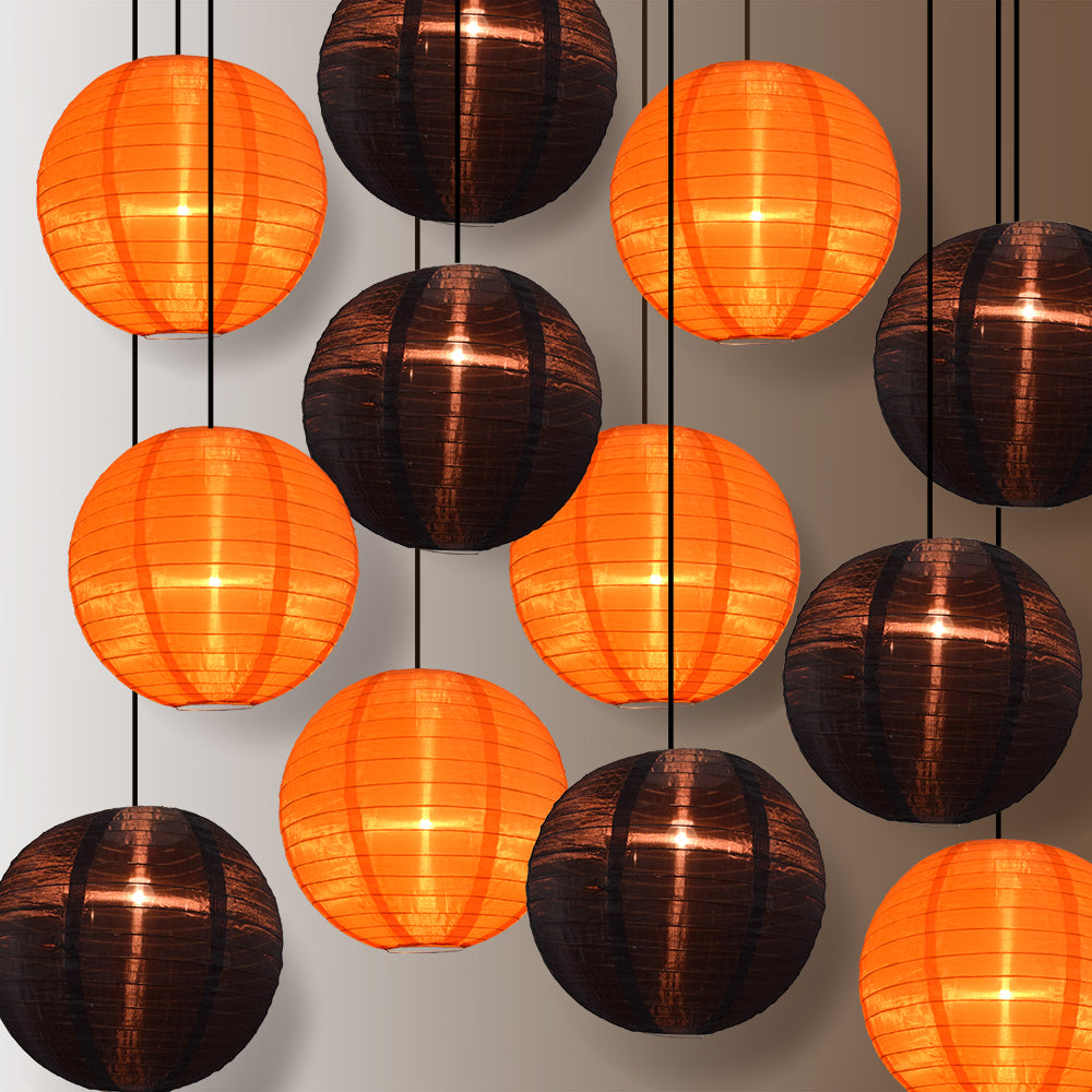 Orange and black paper outlet lanterns