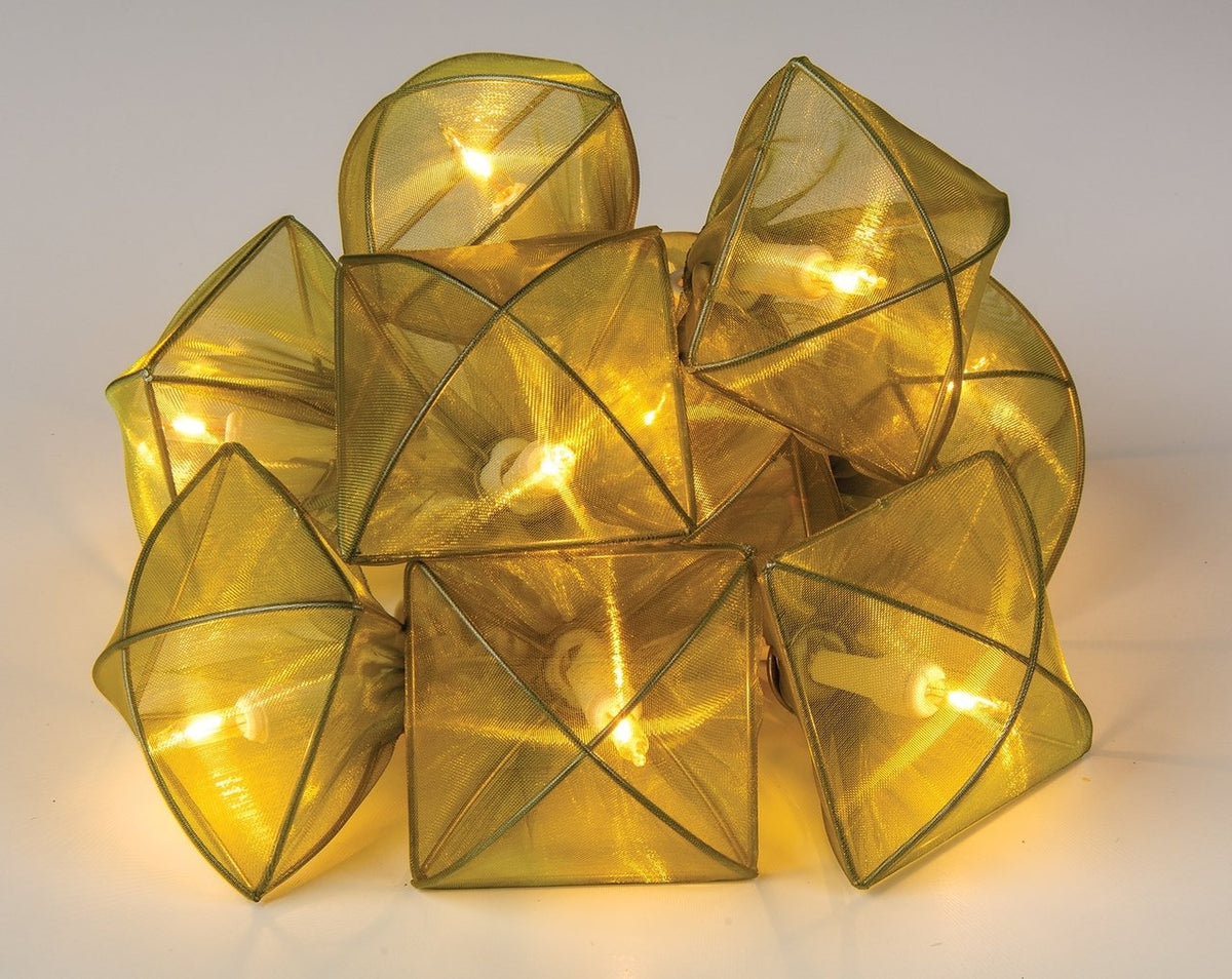 Green Organza Gem String Lights - PaperLanternStore.com - Paper Lanterns, Decor, Party Lights &amp; More