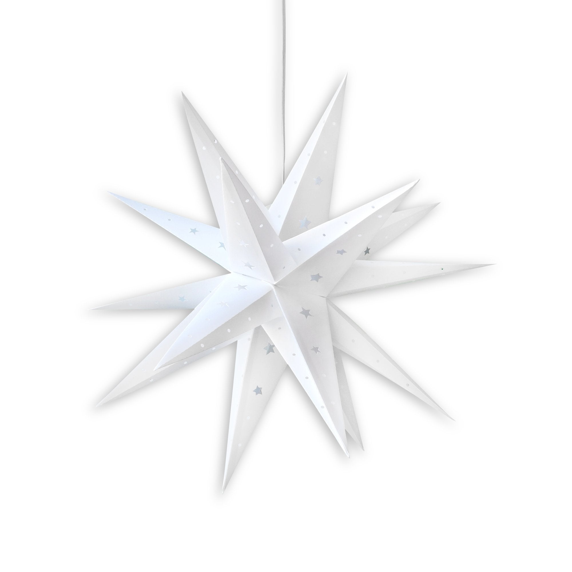 20 White Moravian Weatherproof Star Lantern Lamp, Multi-Point