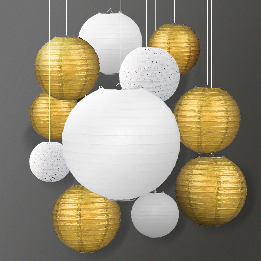 White and clearance gold paper lanterns