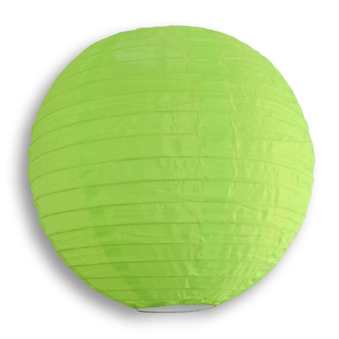 24 Inch Neon Green Shimmering Nylon Lantern, Even Ribbing, Durable, Hanging - LunaBazaar.com - Discover. Celebrate. Decorate.